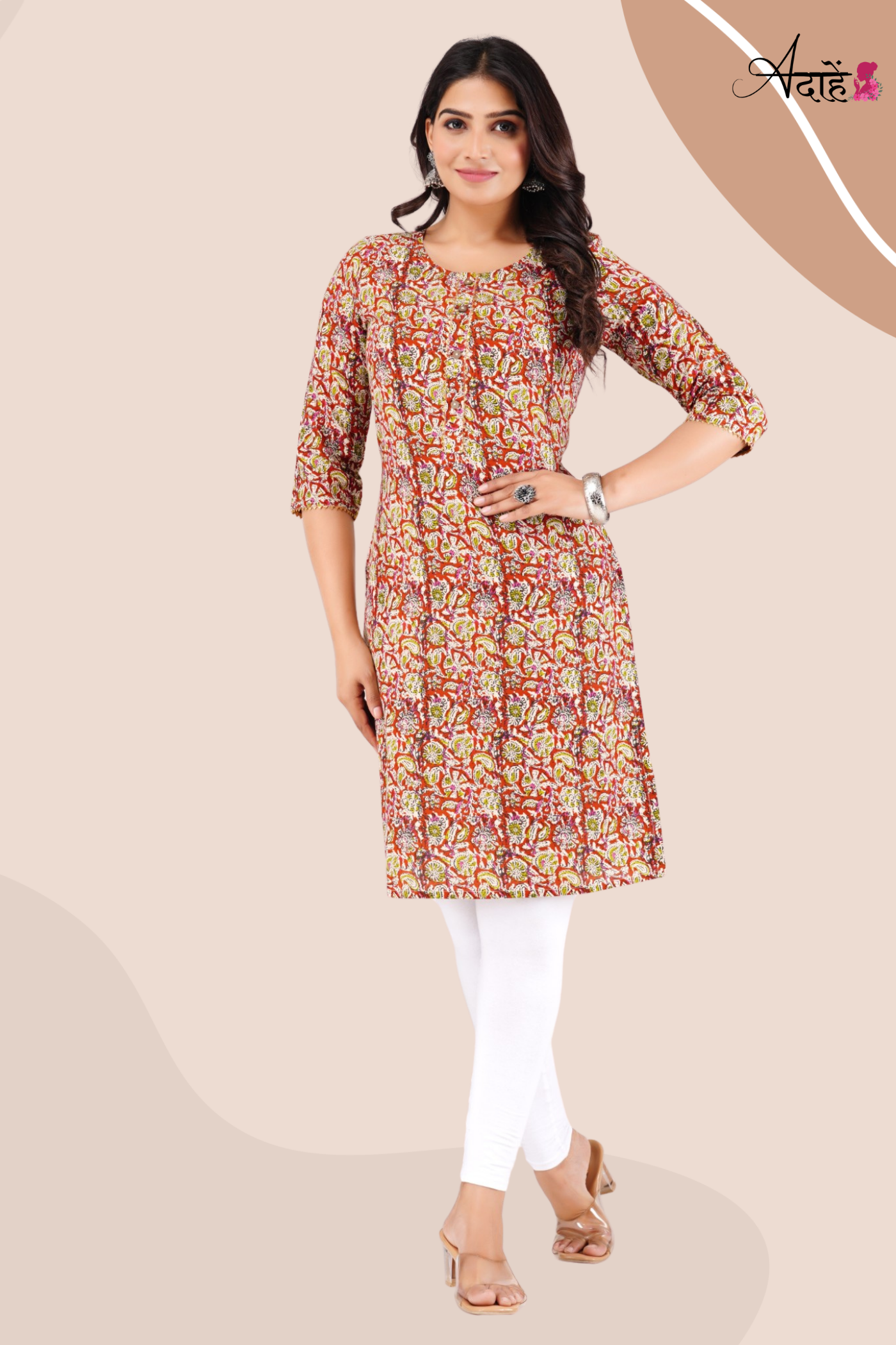 Adaahe Women's Jaipuri Printed Short Kurti - Adaahe
