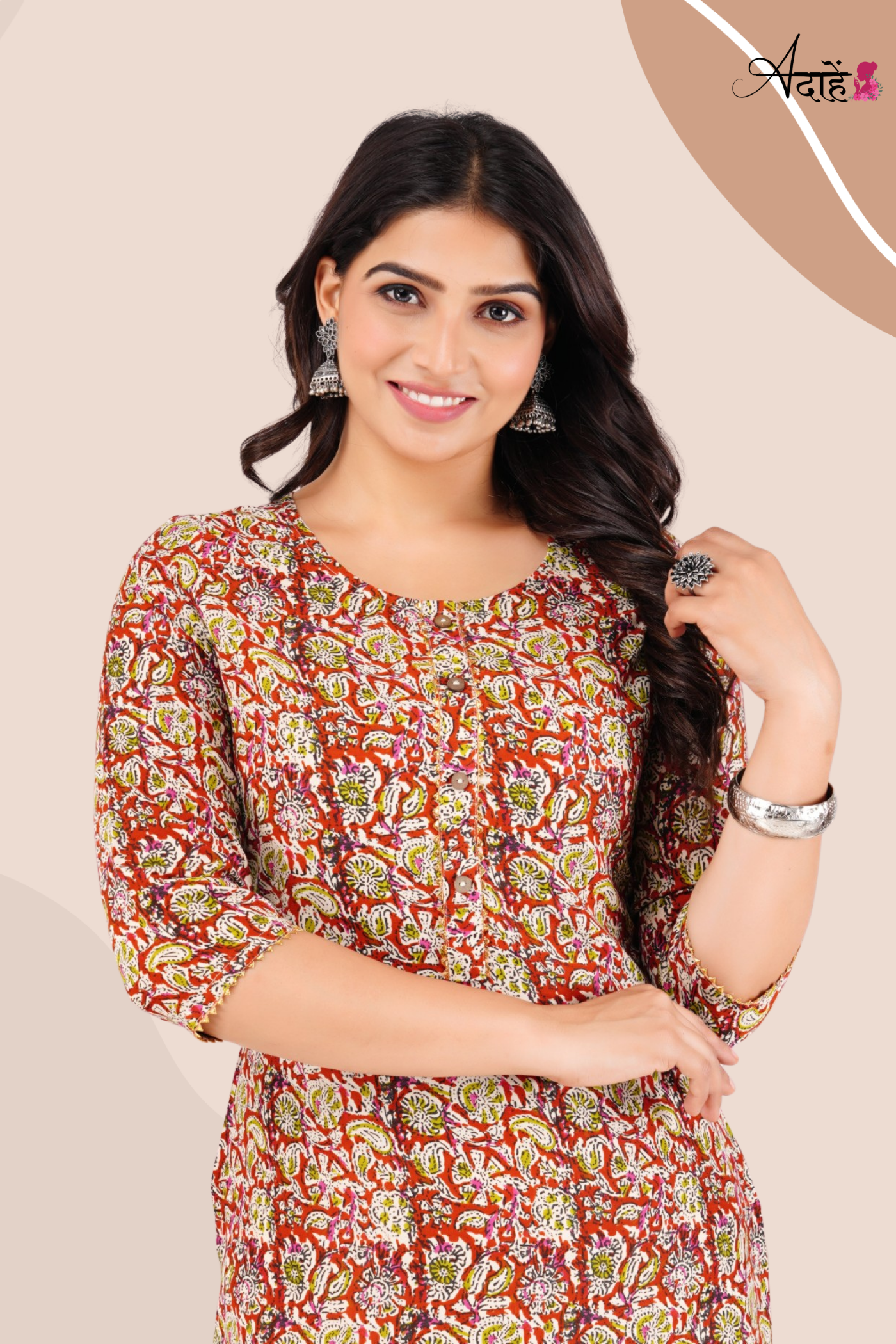 Adaahe Women's Jaipuri Printed Short Kurti - Adaahe