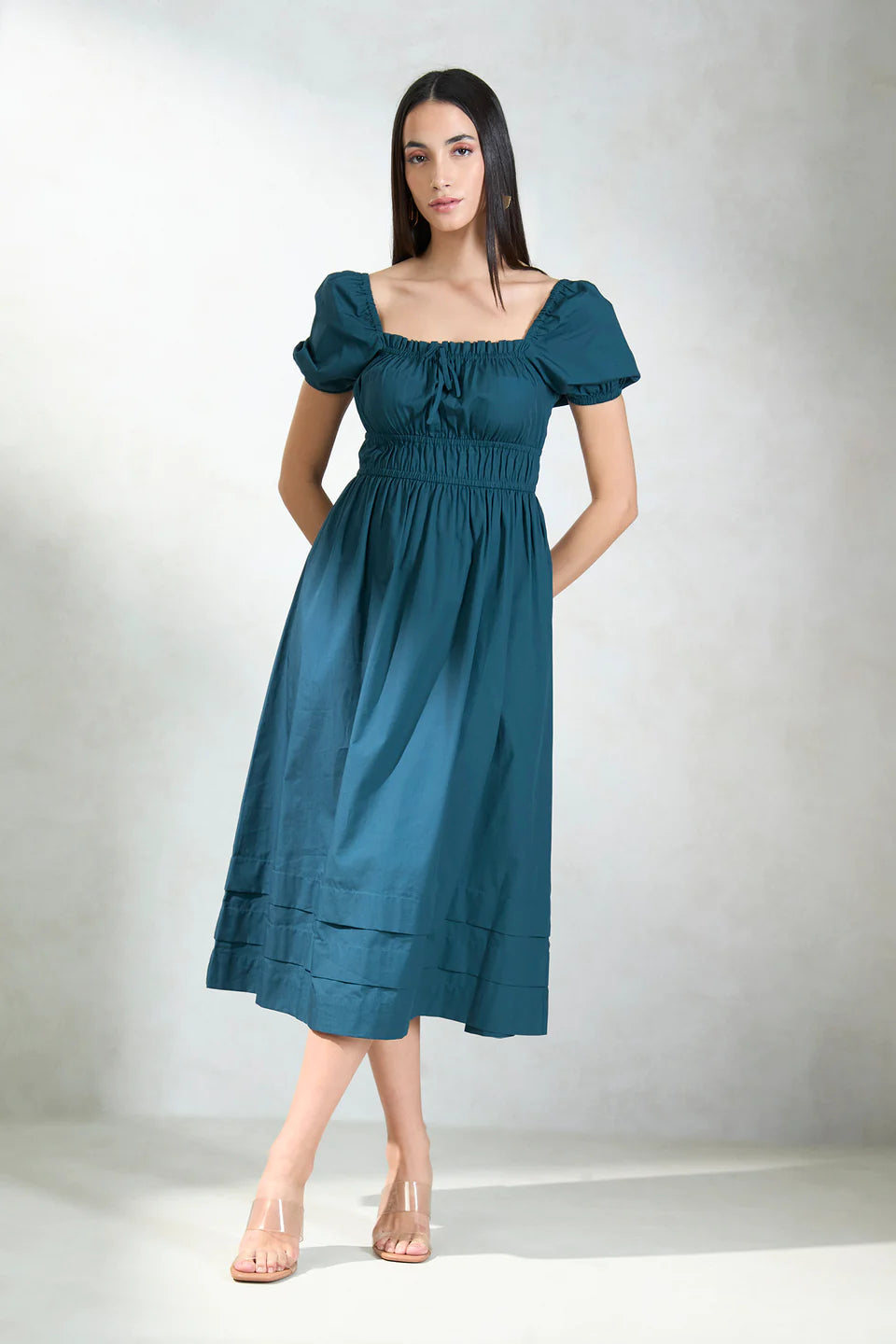 Adaahe Women's Pure Cotton Midi Dress - Adaahe
