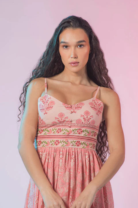 Adaahe Women's Printed Smocked Midi Slip Dress - Adaahe