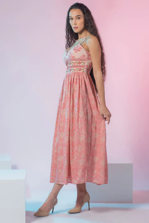Adaahe Women's Printed Smocked Midi Slip Dress - Adaahe