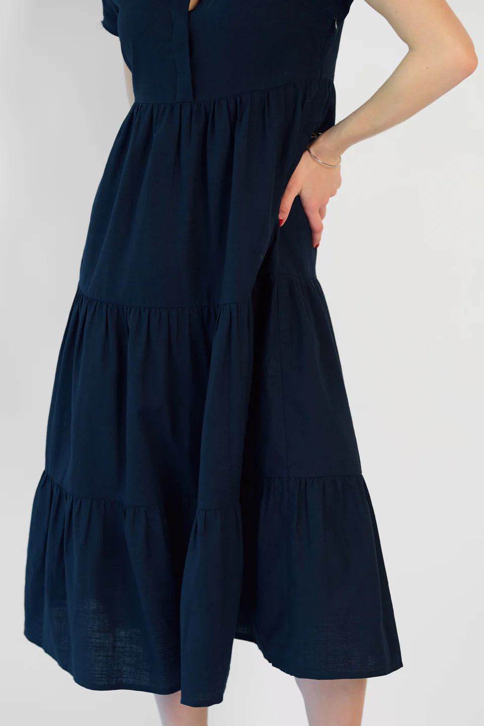 Adaahe Women's Tiered Midi Shirt Dress - Adaahe