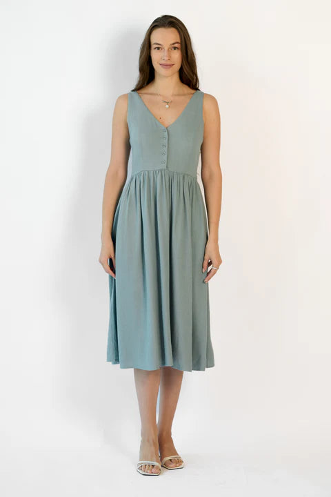 Adaahe Linen Gathered Dress for Women