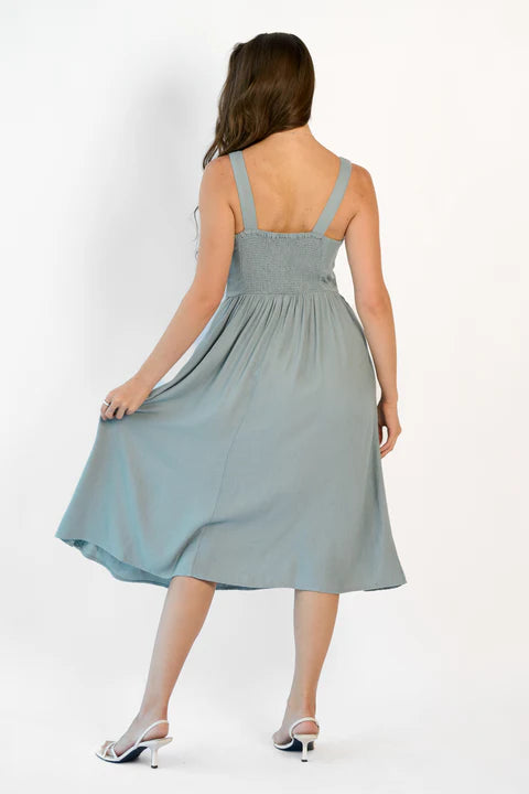 Adaahe Linen Gathered Dress for Women