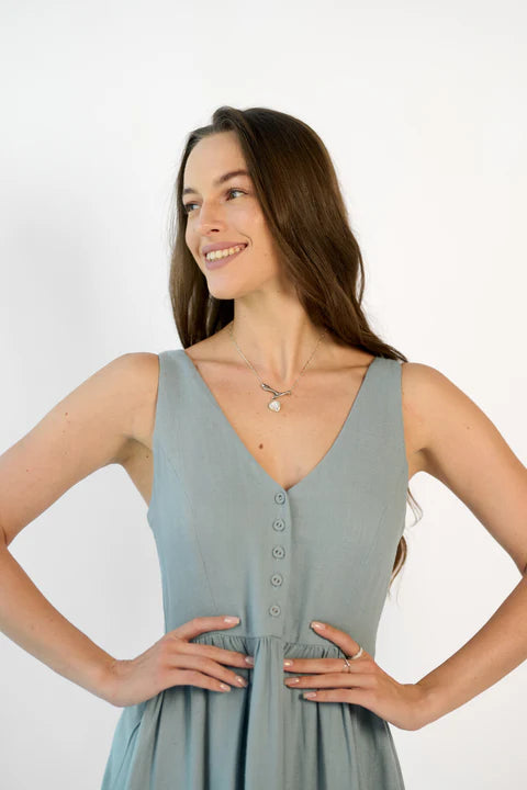 Adaahe Linen Gathered Dress for Women