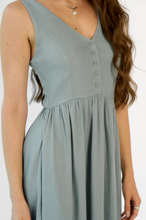 Adaahe Linen Gathered Dress for Women
