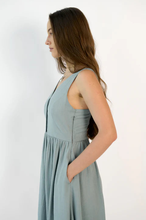 Adaahe Linen Gathered Dress for Women