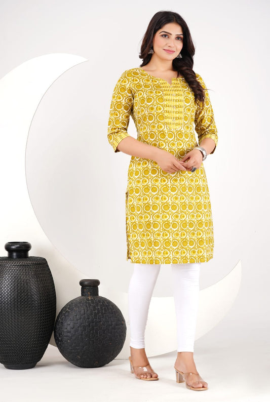 Elegant Mustard Kurti By Adaahe - Adaahe