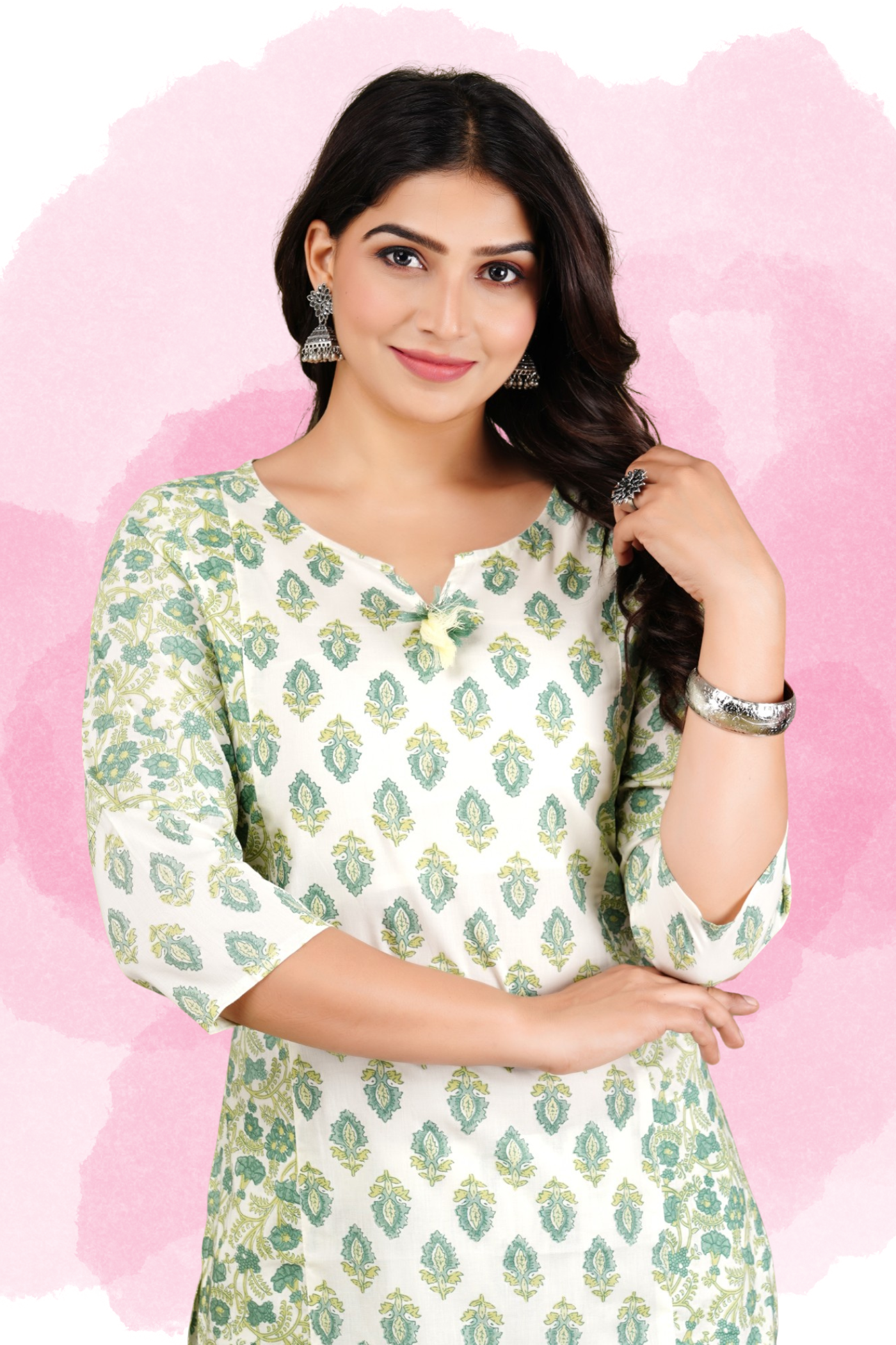 Women's Ethnic Cotton Printed Kurta with Pant Set by Adaahe | Aदाहें - Adaahe