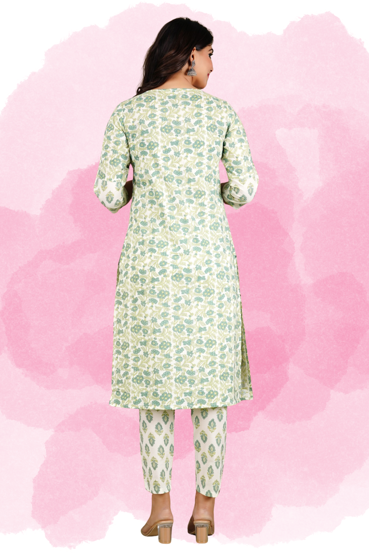Women's Ethnic Cotton Printed Kurta with Pant Set by Adaahe | Aदाहें - Adaahe